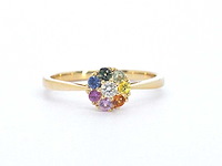 Gouden ring diamant saffier multicolour - afbeelding 7 van  10