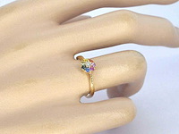Gouden ring diamant saffier multicolour - afbeelding 9 van  10
