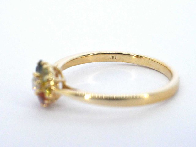Gouden ring diamant saffier multicolour - afbeelding 10 van  10