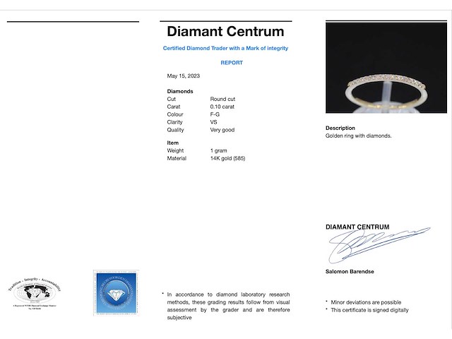 Gouden ring diamanten - afbeelding 3 van  9