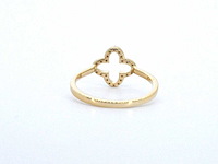 Gouden ring klaver vier motief met diamanten - afbeelding 7 van  9