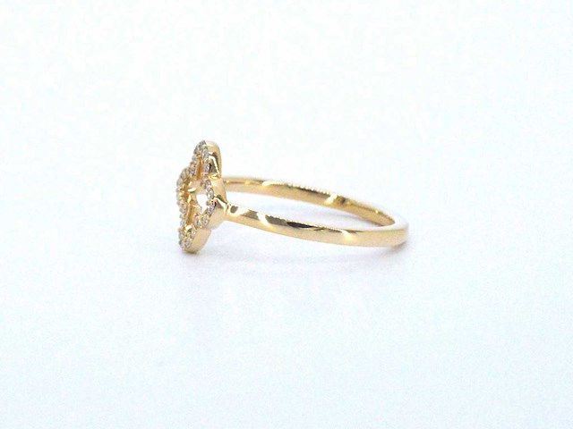 Gouden ring klaver vier motief met diamanten - afbeelding 9 van  9