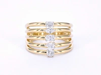 Gouden ring met 5 bijzondere diamanten - afbeelding 9 van  12