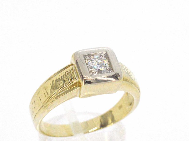 Gouden ring met briljant geslepen diamanten - afbeelding 7 van  11