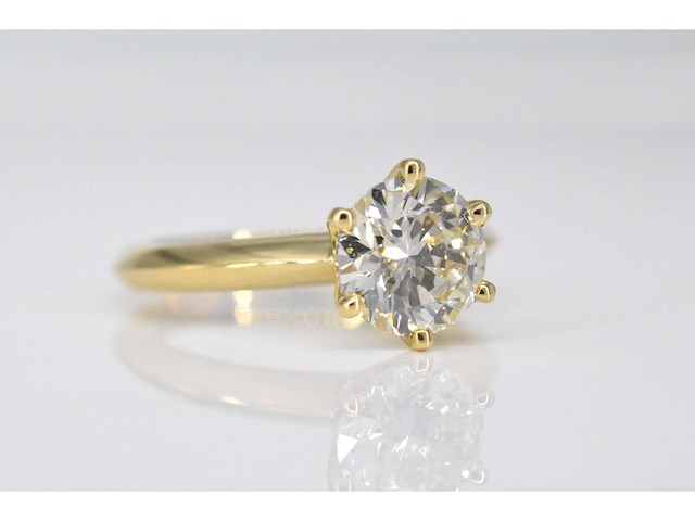 Gouden ring met briljant geslepen diamanten - afbeelding 3 van  8