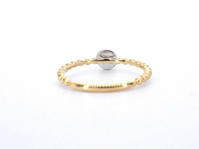 Gouden ring met centraal een rondje vol gezet met diamanten - afbeelding 7 van  10