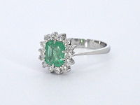 Gouden ring met de hand gemaakt met diamanten en hoge kwaliteit smaragd - afbeelding 5 van  10