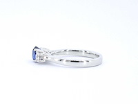 Gouden ring met diamant en een blauwe saffier - afbeelding 7 van  10