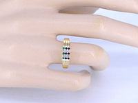 Gouden ring met diamant en multicolour edelstenen - afbeelding 5 van  10