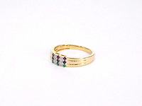 Gouden ring met diamant en multicolour edelstenen - afbeelding 10 van  10