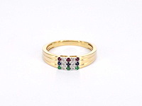 Gouden ring met diamant en multicolour edelstenen - afbeelding 8 van  10
