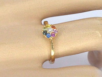 Gouden ring met diamant en multicolour saffieren - afbeelding 4 van  11