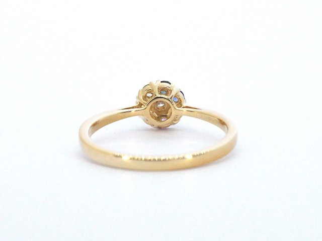 Gouden ring met diamant en multicolour saffieren - afbeelding 9 van  11
