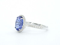 Gouden ring met diamant en tanzaniet - afbeelding 6 van  10
