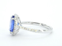 Gouden ring met diamant en tanzaniet - afbeelding 9 van  10