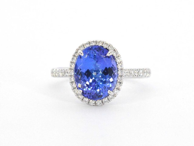 Gouden ring met diamant en tanzaniet - afbeelding 10 van  10