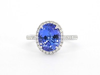 Gouden ring met diamant en tanzaniet - afbeelding 10 van  10