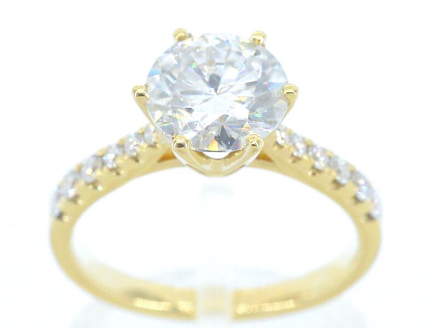 Gouden ring met diamant met een briljant geslepen diamant van 2.00 carat - afbeelding 1 van  11