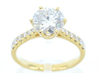 Gouden ring met diamant met een briljant geslepen diamant van 2.00 carat - afbeelding 1 van  11