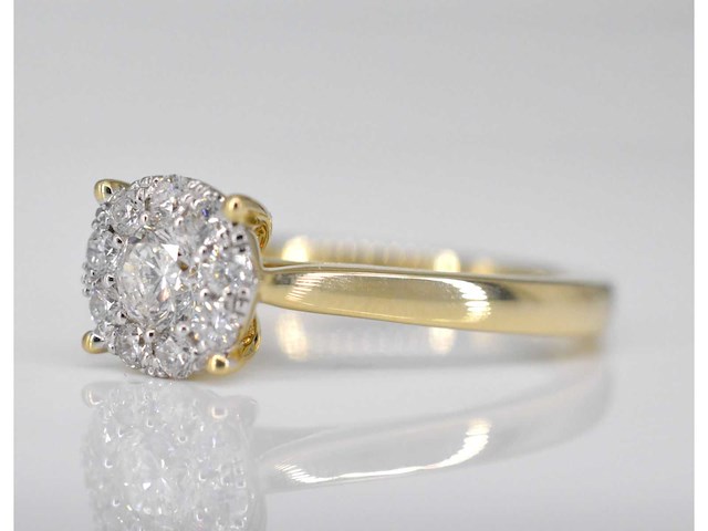 Gouden ring met diamant - afbeelding 5 van  6
