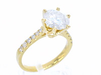 Gouden ring met diamant - afbeelding 4 van  9