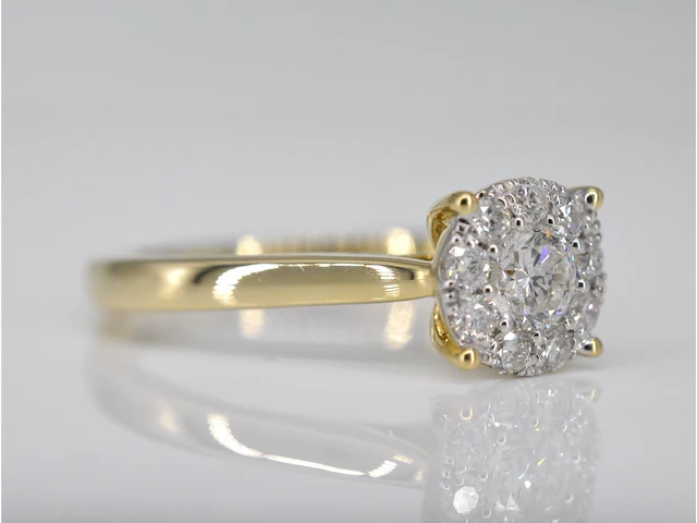 Gouden ring met diamant - afbeelding 3 van  5