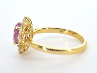 Gouden ring met diamanten en 1.53 carat pink sapphire - afbeelding 2 van  12