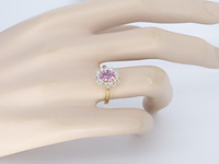 Gouden ring met diamanten en 1.53 carat pink sapphire - afbeelding 5 van  12