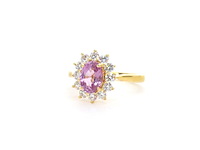 Gouden ring met diamanten en 1.53 carat pink sapphire - afbeelding 11 van  12
