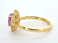 Gouden ring met diamanten en 1.53 carat pink sapphire - afbeelding 2 van  12