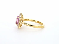 Gouden ring met diamanten en 1.53 carat pink sapphire - afbeelding 8 van  12