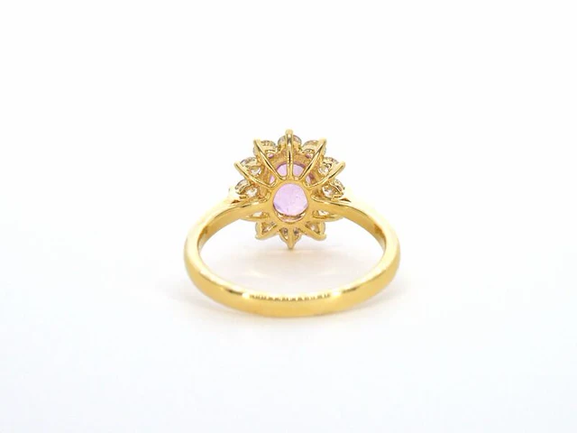 Gouden ring met diamanten en 1.53 carat pink sapphire - afbeelding 10 van  12