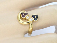 Gouden ring met diamanten en edelstenen - afbeelding 4 van  11