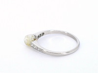 Gouden ring met diamanten en een orient parel - afbeelding 5 van  7