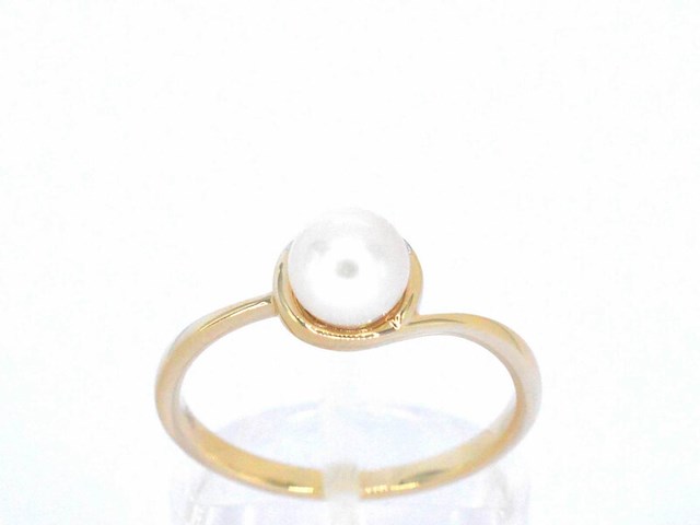 Gouden ring met diamanten en een parel - afbeelding 8 van  11