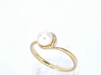 Gouden ring met diamanten en een parel - afbeelding 5 van  11