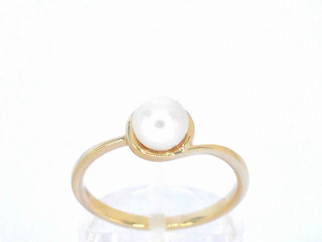 Gouden ring met diamanten en een parel - afbeelding 8 van  11
