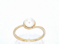 Gouden ring met diamanten en een parel - afbeelding 8 van  11