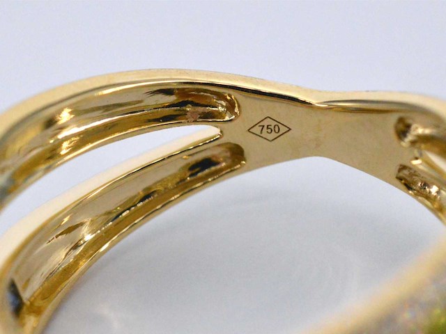 Gouden ring met diamanten en multicolour saffieren - afbeelding 3 van  11