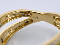 Gouden ring met diamanten en multicolour saffieren - afbeelding 2 van  10