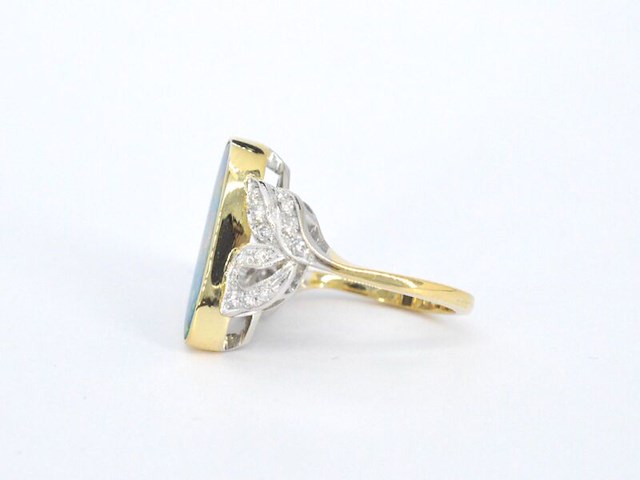 Gouden ring met diamanten en opaal - afbeelding 5 van  7