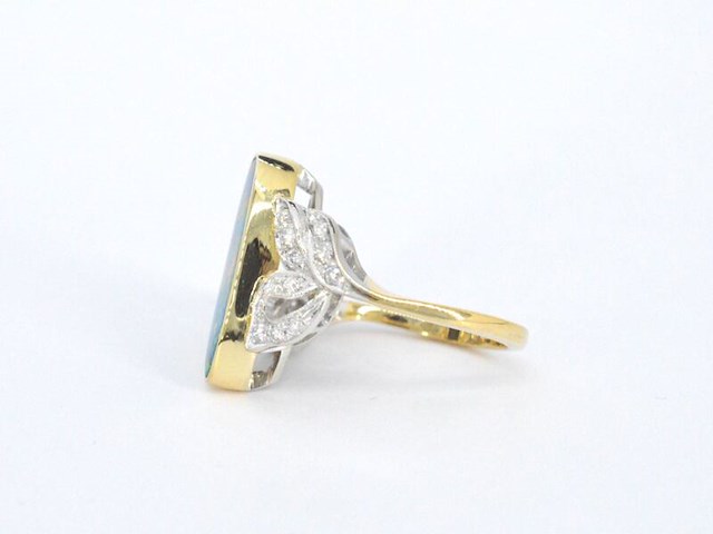 Gouden ring met diamanten en opaal - afbeelding 5 van  6