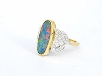 Gouden ring met diamanten en opaal - afbeelding 6 van  6