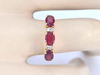 Gouden ring met diamanten en robijn - afbeelding 4 van  11