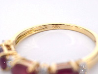 Gouden ring met diamanten en robijn - afbeelding 11 van  11