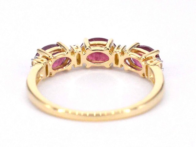 Gouden ring met diamanten en robijn - afbeelding 8 van  10