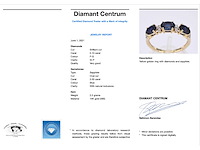 Gouden ring met diamanten en saffier - afbeelding 3 van  10