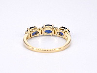 Gouden ring met diamanten en saffier - afbeelding 8 van  10