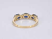 Gouden ring met diamanten en saffier - afbeelding 9 van  10