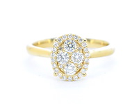 Gouden ring met diamanten in ovaal vorm - afbeelding 6 van  9